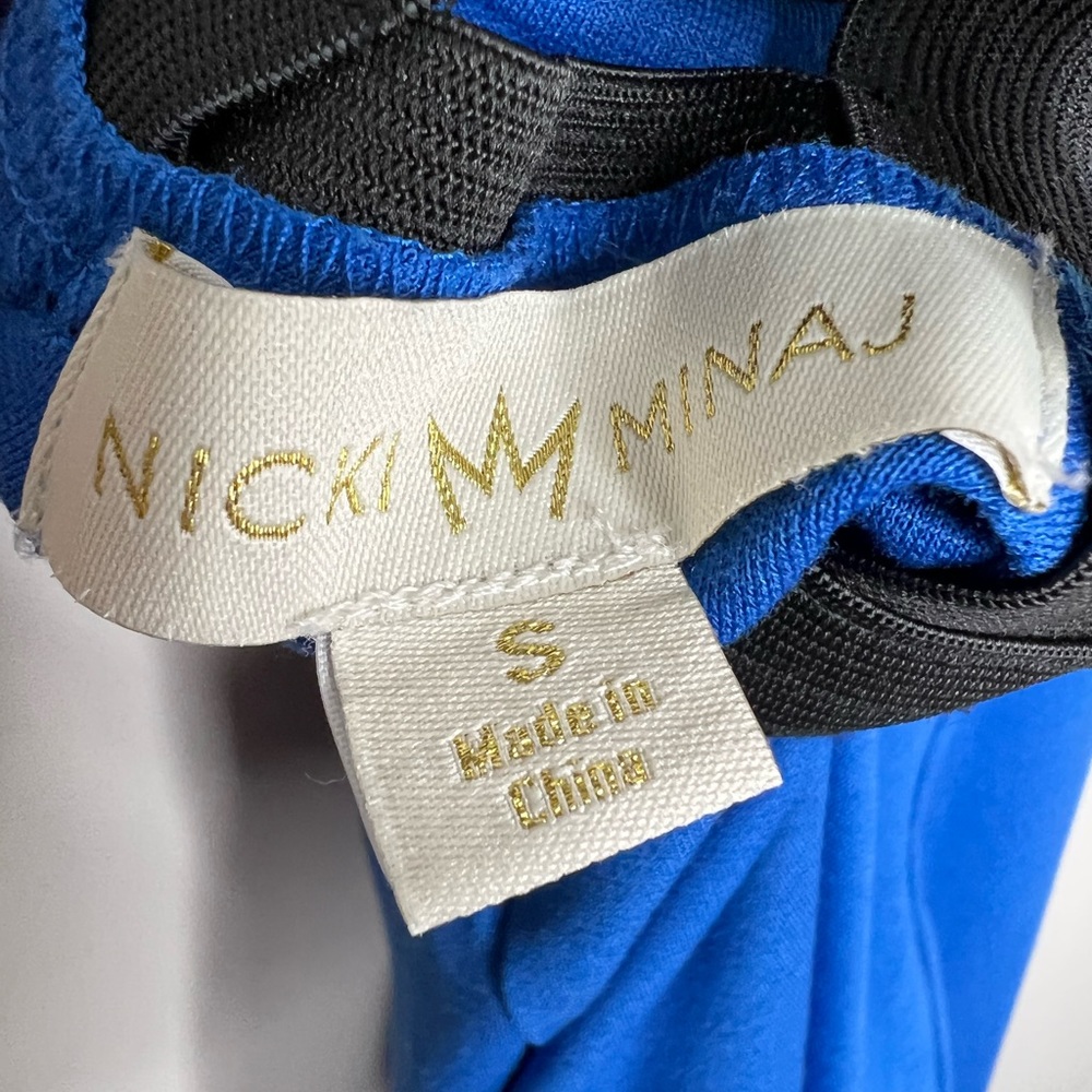 Nicki Minaj bandage bodycon stretch dress. Blue/Black. Mini dress. Size small. - Picture 3 of 3
